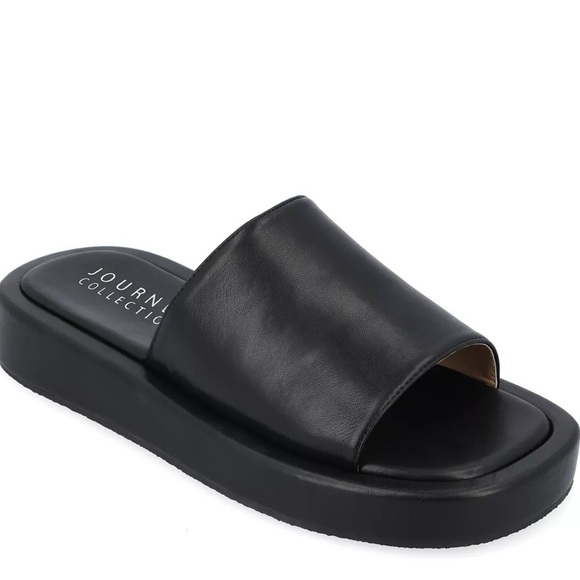 Journee Collection Denrie Platform Chunky Black‎ Sandal Size 9 - Picture 2 of 10
